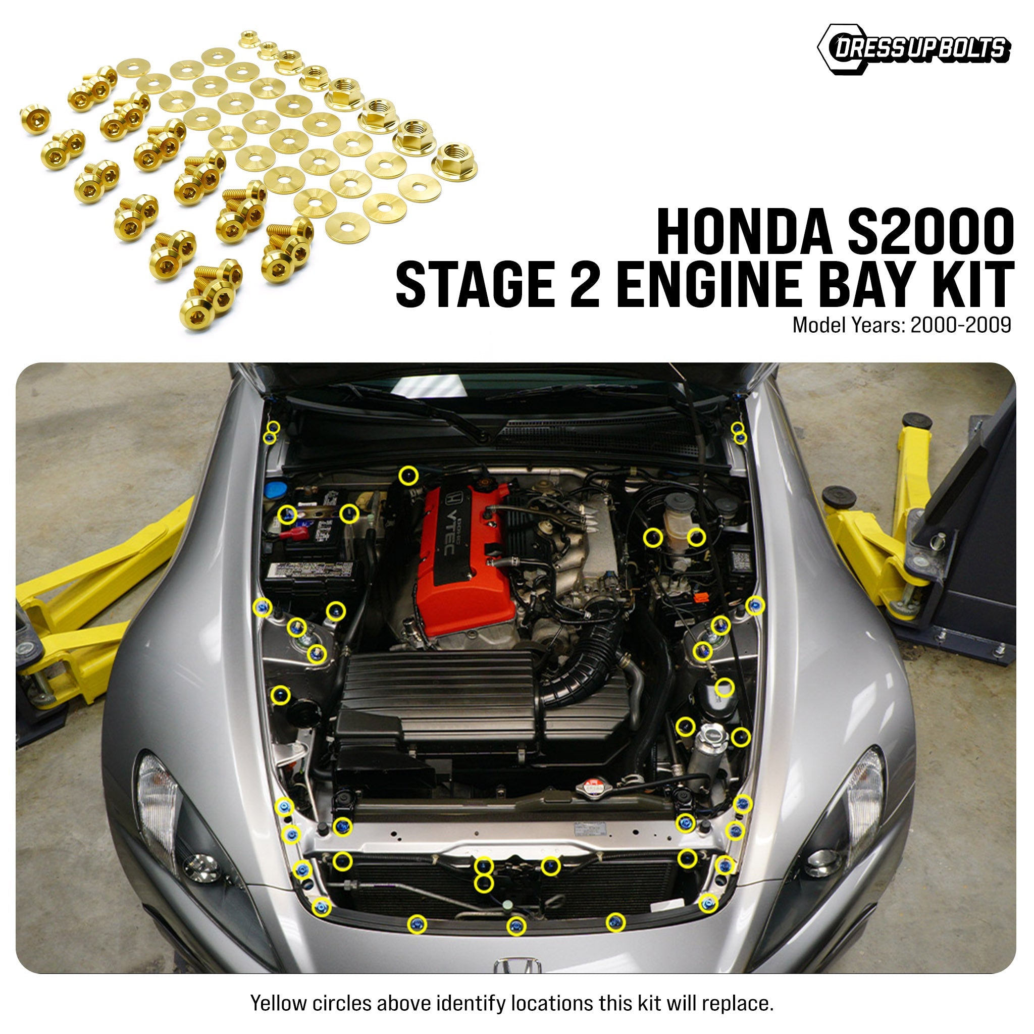 Dress Up Bolts Stage 2 Titanium Hardware Engine Bay Kit - Honda