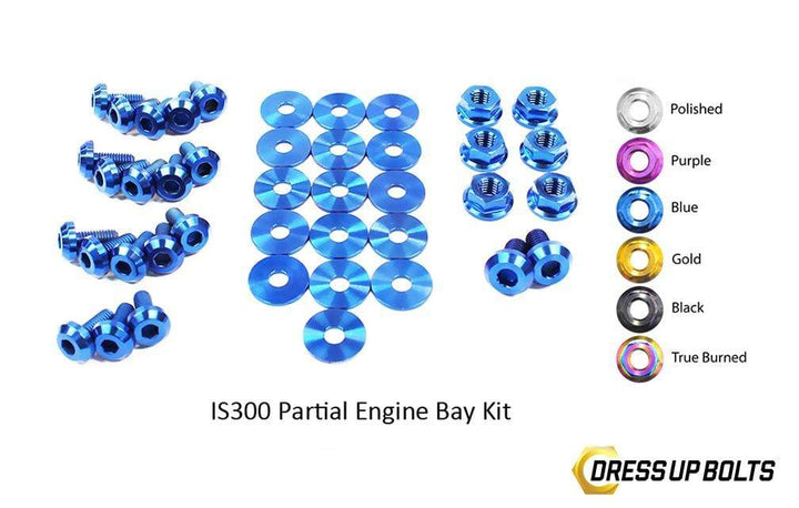 Lexus IS300 (1998-2005) SXE10/JCE10/GXE10 Titanium Dress Up Bolts Partial Engine Bay Kit - DressUpBolts.com