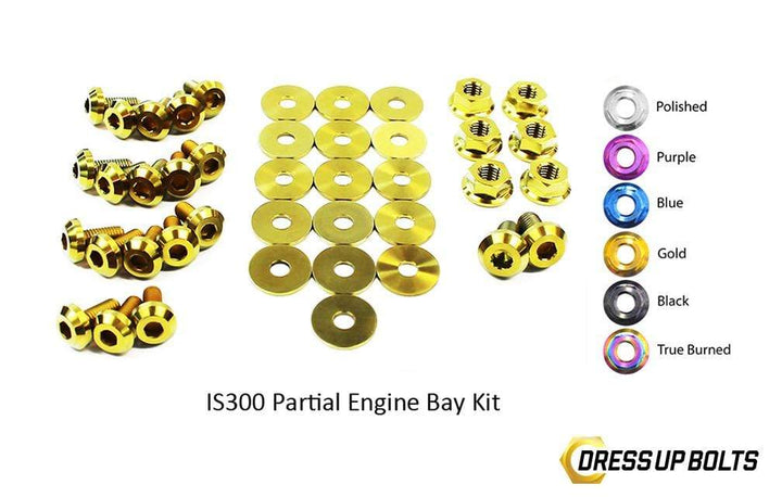 Lexus IS300 (1998-2005) SXE10/JCE10/GXE10 Titanium Dress Up Bolts Partial Engine Bay Kit - DressUpBolts.com