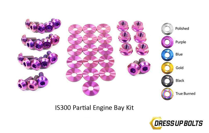Lexus IS300 (1998-2005) SXE10/JCE10/GXE10 Titanium Dress Up Bolts Partial Engine Bay Kit - DressUpBolts.com