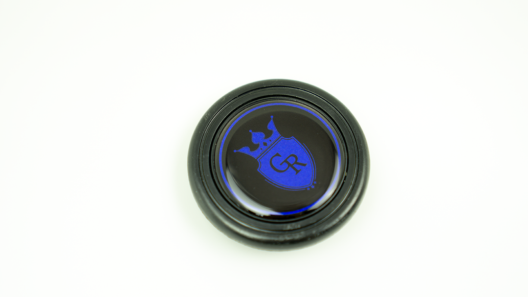 Grip Royal Horn Button - Crest - Black w/ Blue Metallic Logo