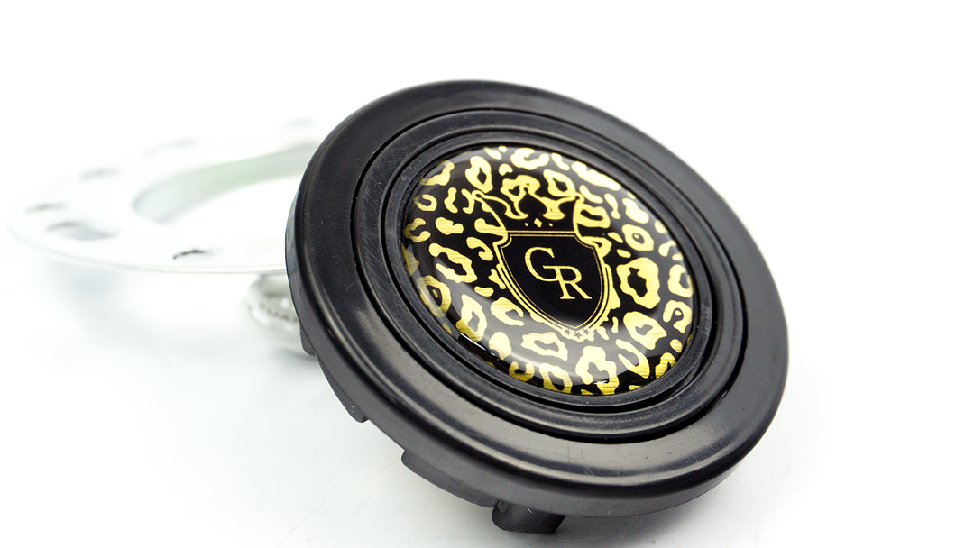 Grip Royal Horn Button - Crest - Gold Leopard w/ Gold Logo