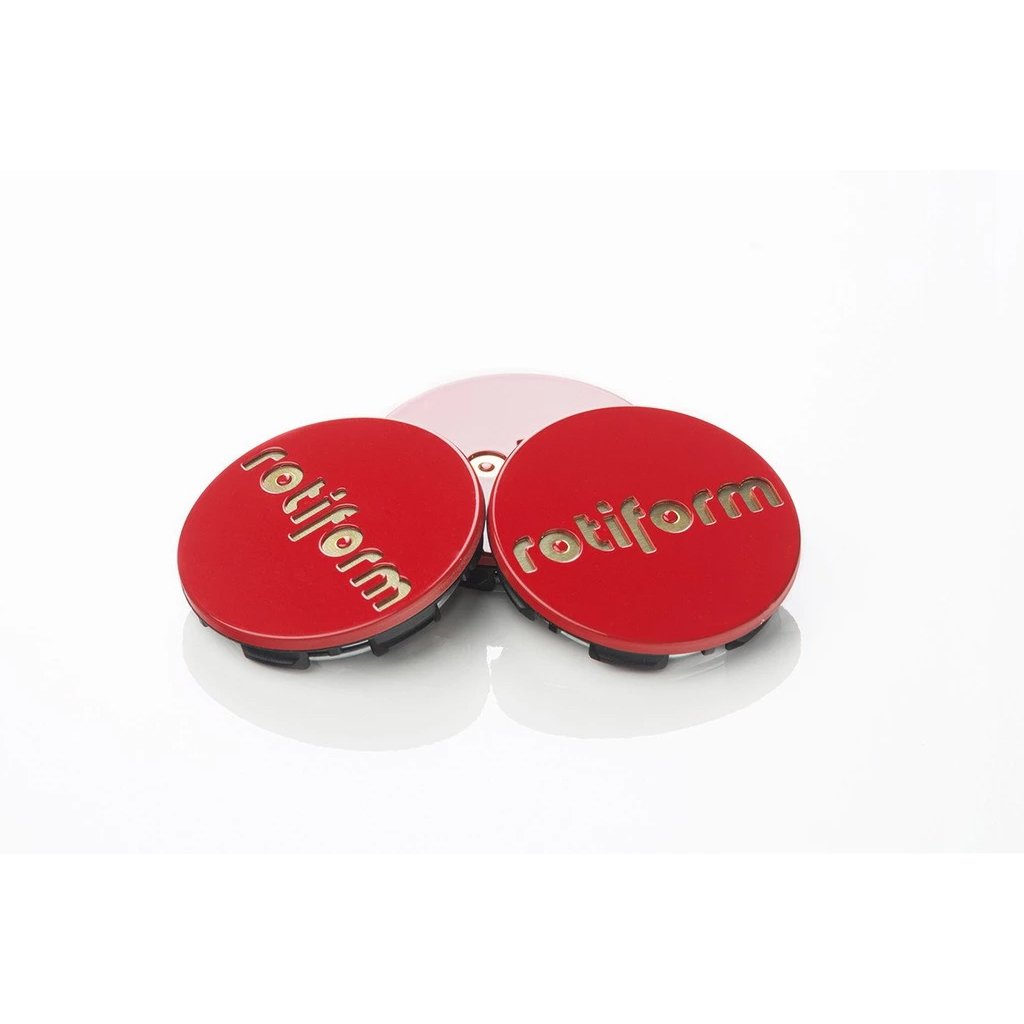 Rotiform Push-in Center Cap - Red & Gold - Lowered Lifestyle