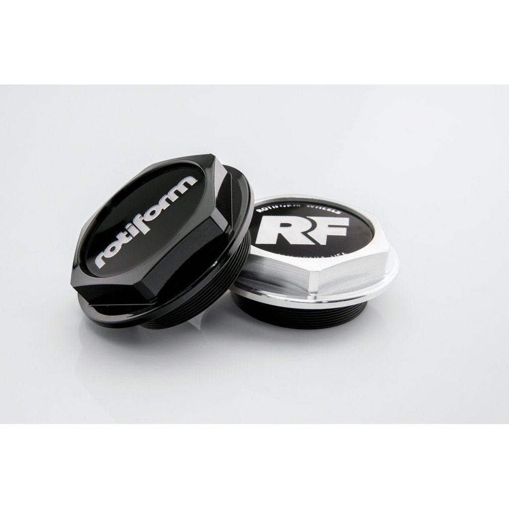 Rotiform Hex Center Cap with "RF" logo - Machined Silver - Lowered Lifestyle