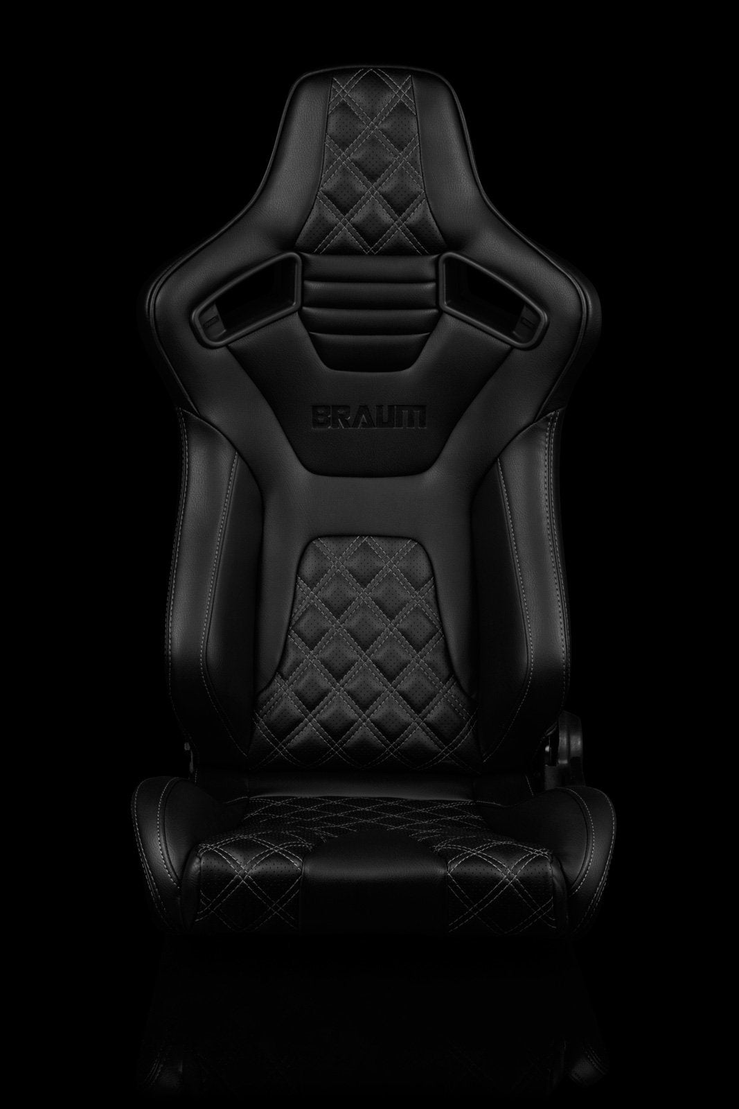 Braum Elite-X Series Sport Seats - Black Diamond / Grey Stitching / Black Piping (PAIR) - Lowered Lifestyle