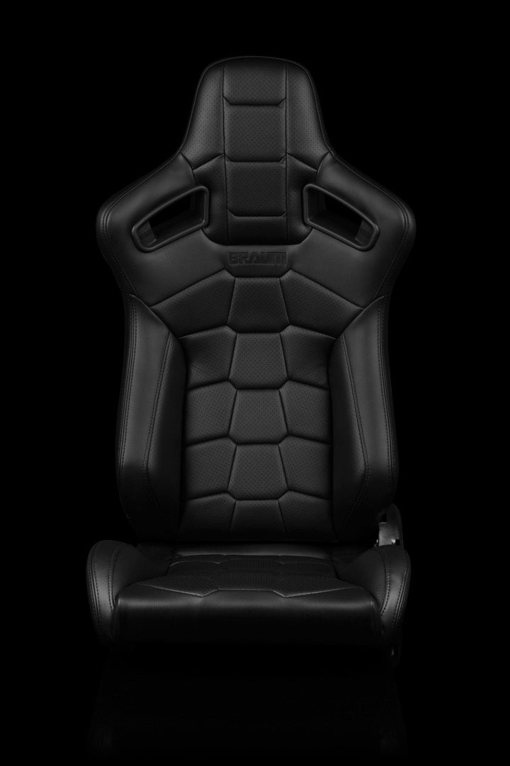 Braum Elite-X Series Sport Seats - Komodo / Black Leatherette / Black Stitching (PAIR) - Lowered Lifestyle