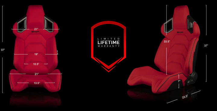 Braum Racing Seats Alpha X Series - Red Polo Fabric (Black Stitching)