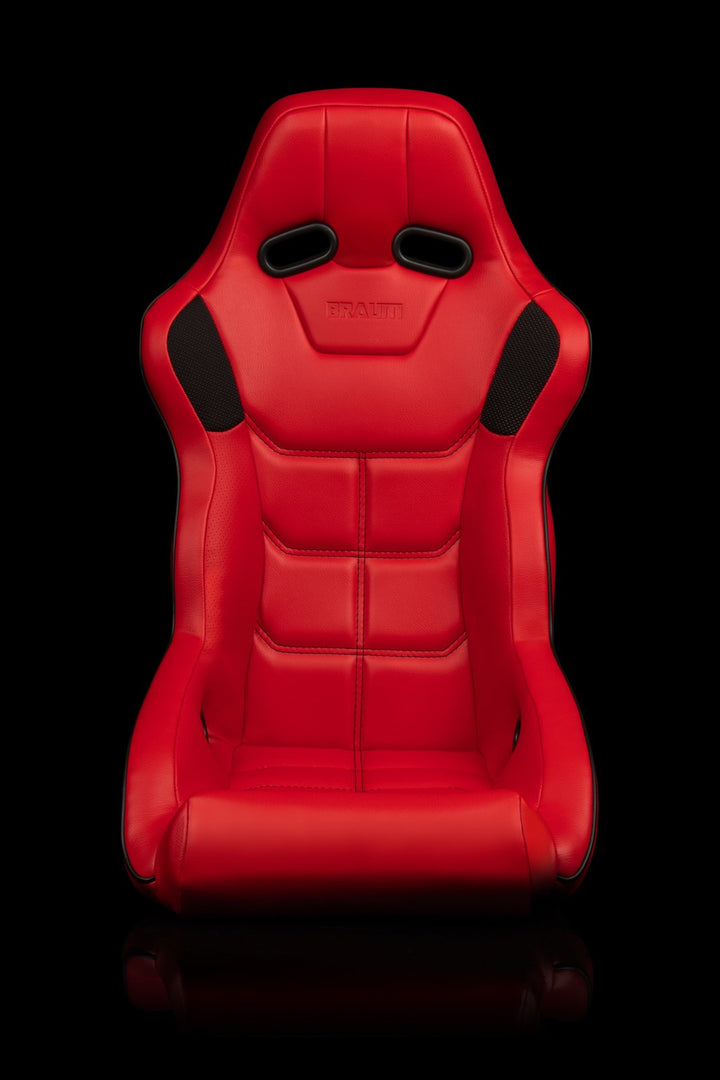 Braum Falcon X Series FIA Approved Fixed Back Racing Seat / Red Leatherette - Lowered Lifestyle