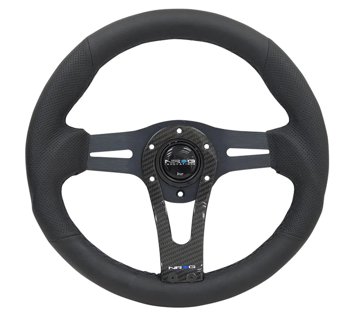 NRG Steering Wheel Reinforced - 320mm Sport Steering Wheel with Carbon center spoke