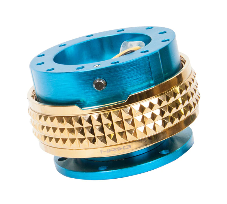 NRG Quick Release 2.1 - New Blue Body / Chrome Gold Pyramid Ring