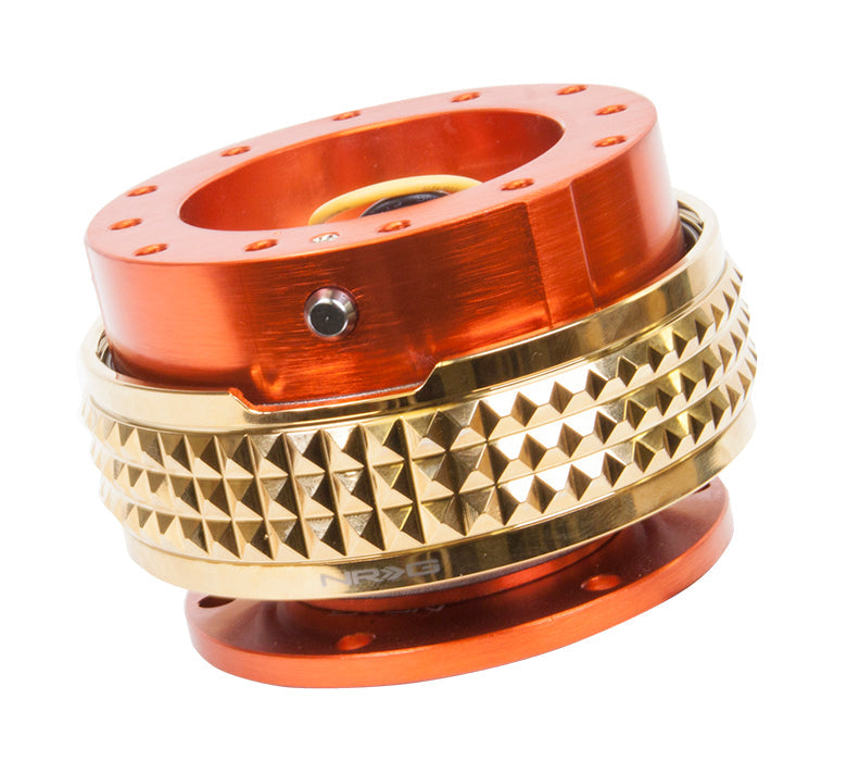 NRG Quick Release 2.1 - Orange Body / Chrome Gold Pyramid Ring