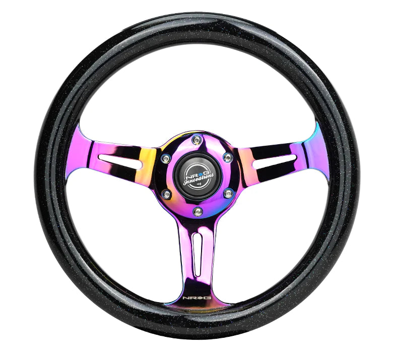 NRG Steering Wheel Black Wood Grain - 310mm - 3 spoke center in Neochrome