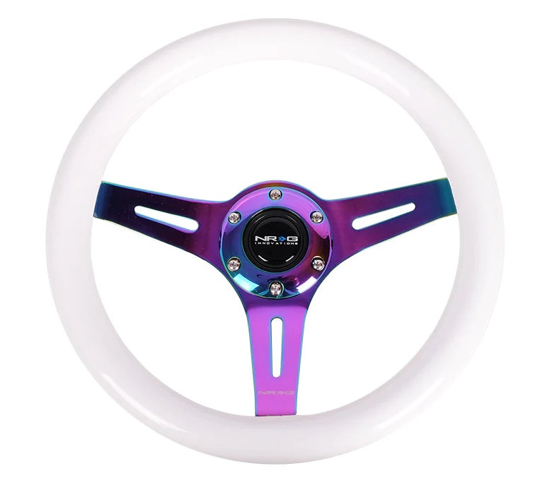 NRG Steering Wheel White Wood Grain - 310mm - 3 spoke center in Neochrome