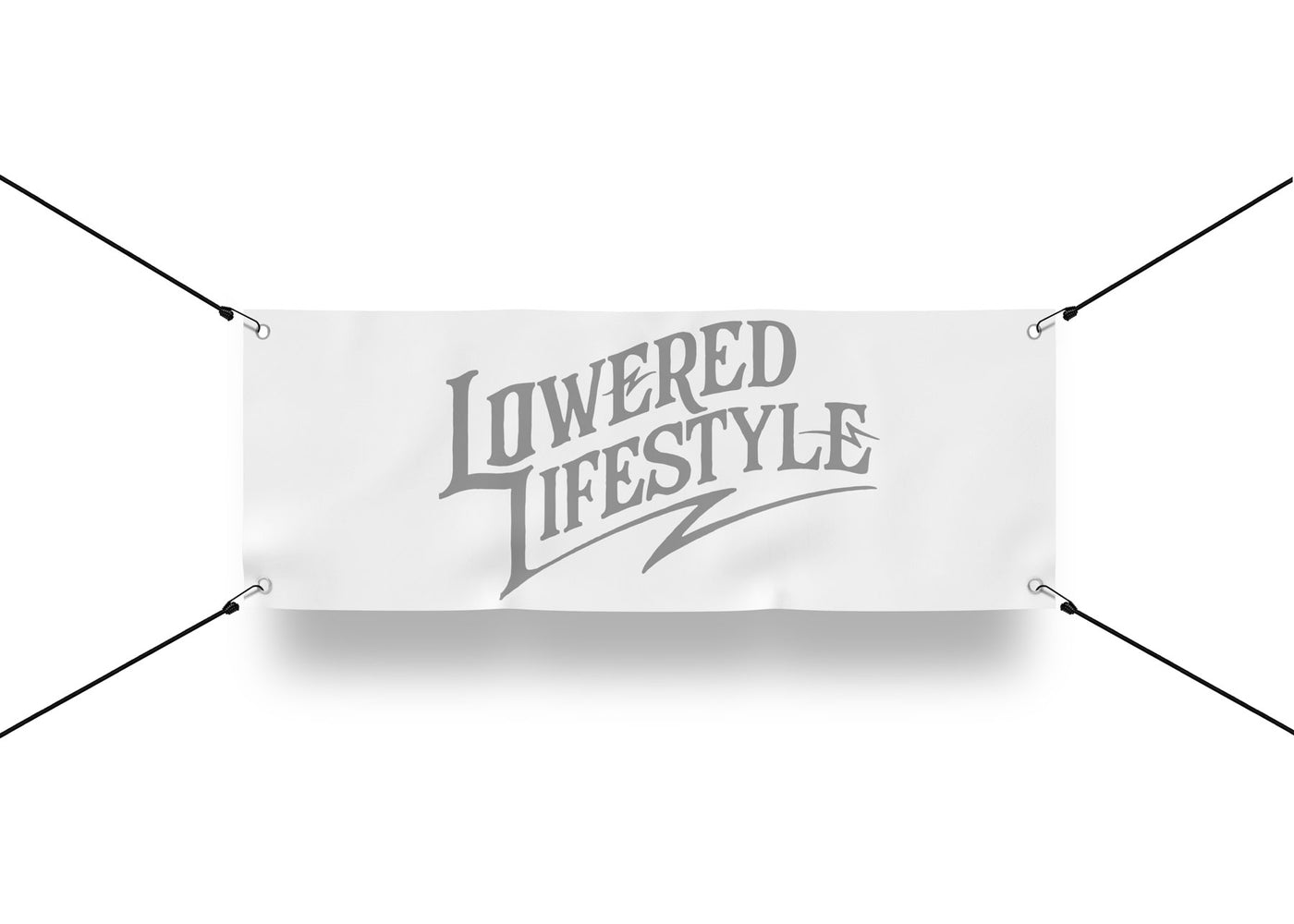 Garage Banner – Signature Logo - White and Grey