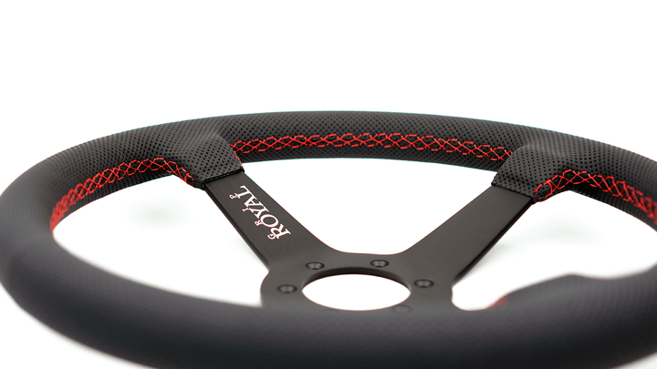 Grip Royal Steering Wheel - Perforated Leather Red Stitch Brute (Official Collab)