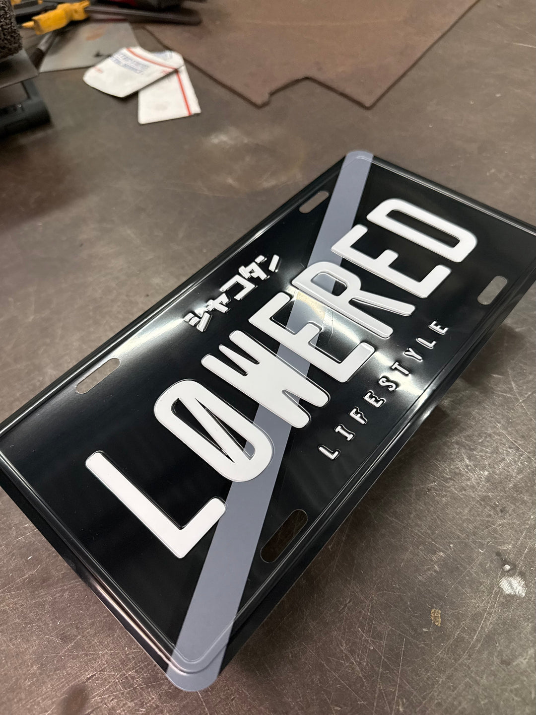 Lowered Lifestyle License Plate (Grayscale)