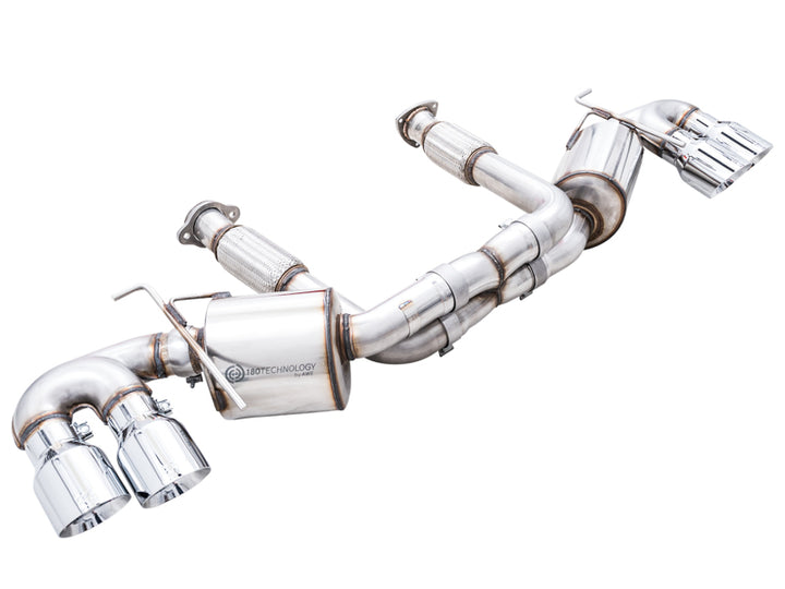 AWE Tuning 2020 Chevrolet Corvette (C8) Touring Edition Exhaust - Quad Chrome Silver Tips