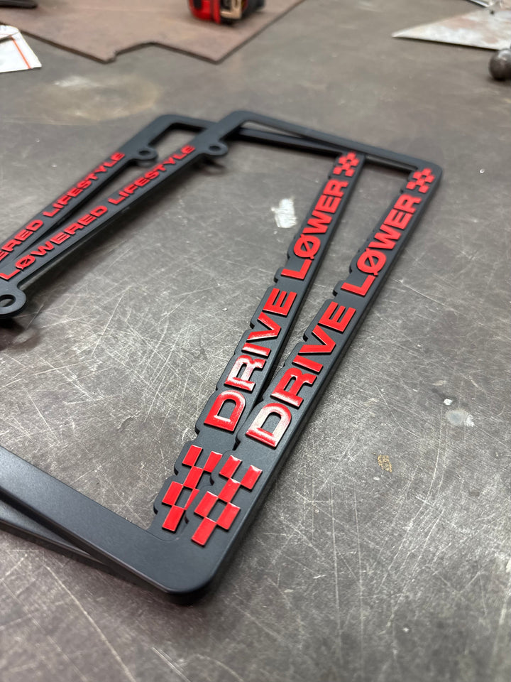 License Plate Frame - Drive Lower - Red