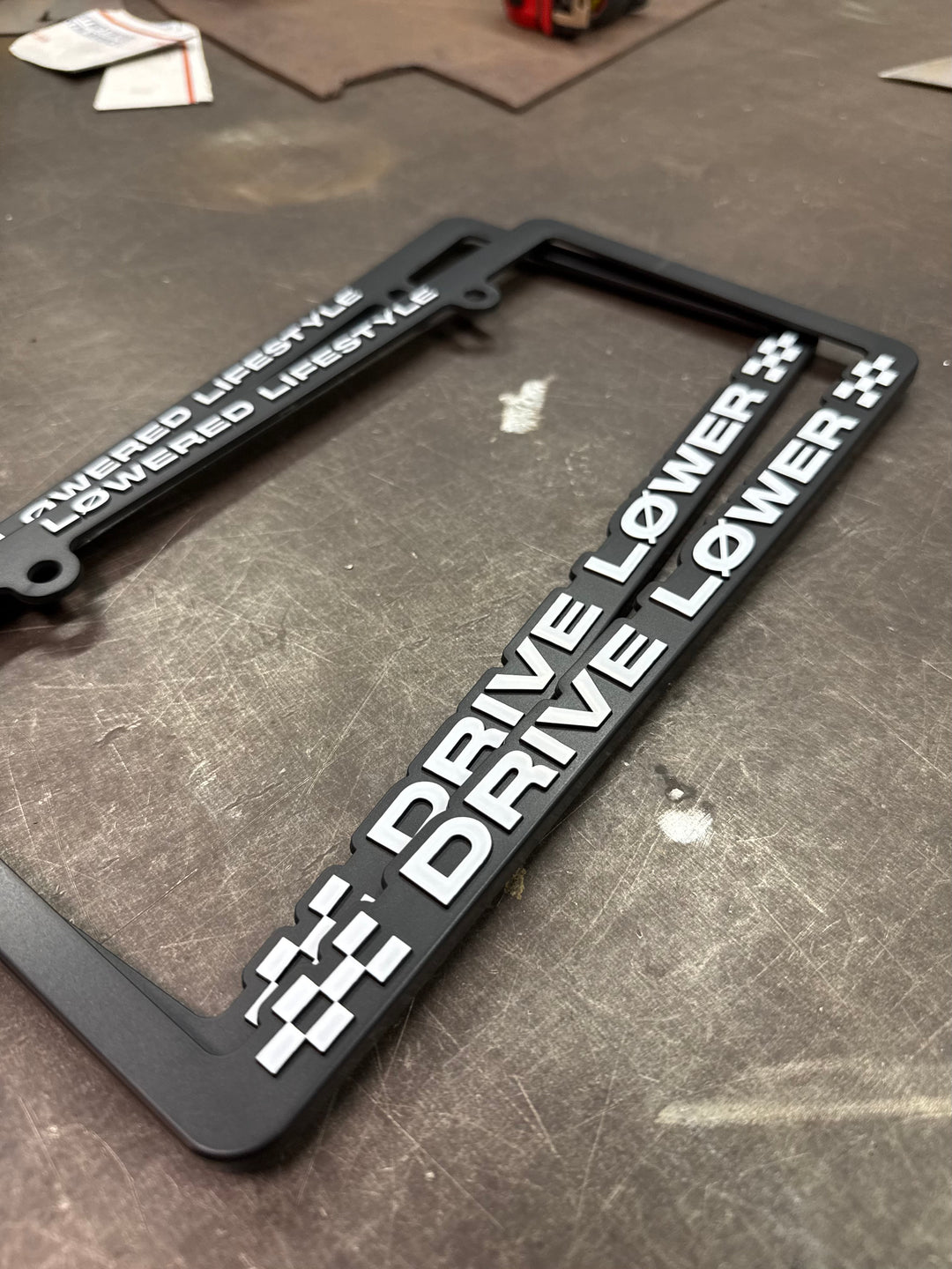 License Plate Frame - Drive Lower - White