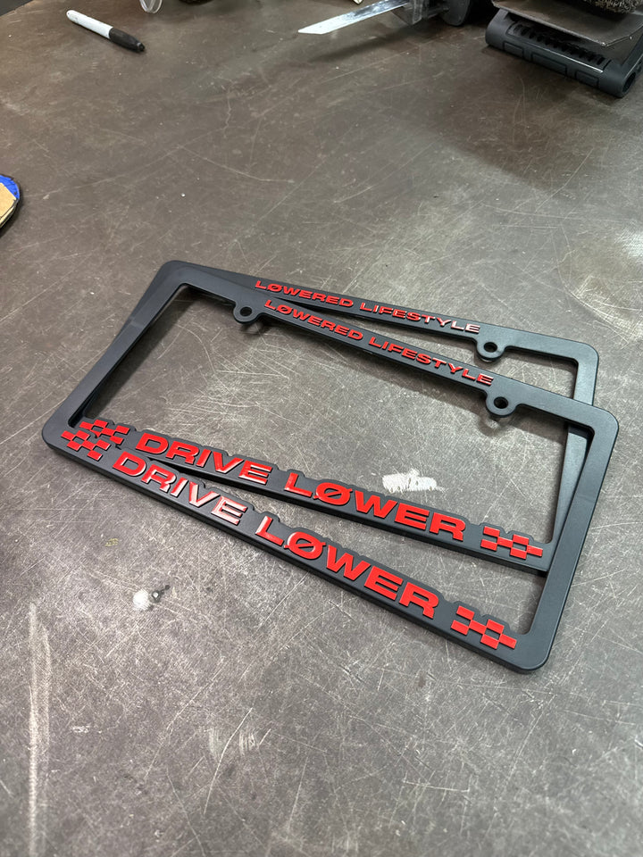 License Plate Frame - Drive Lower - Red