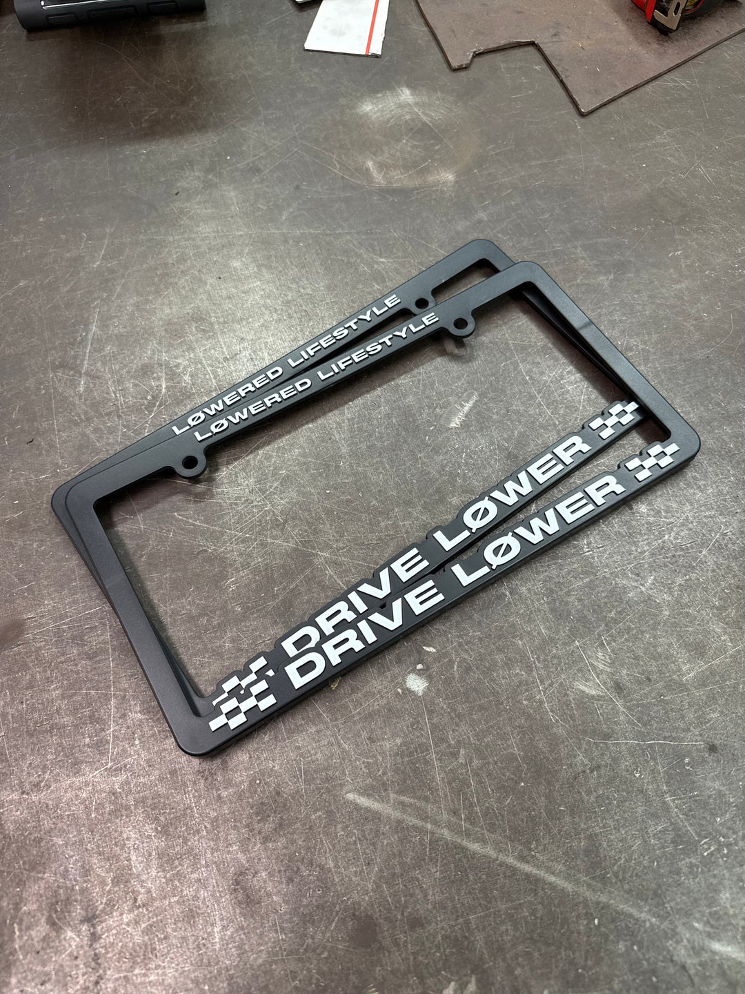 License Plate Frame - Drive Lower - White