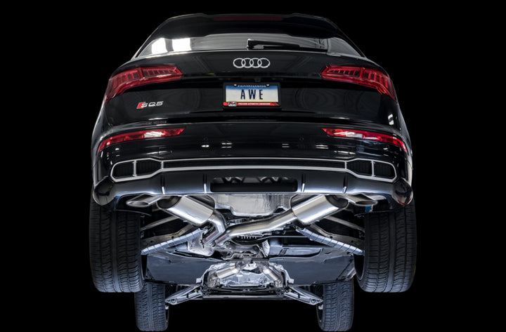 AWE Tuning Audi B9 SQ5 Resonated Touring Edition Cat-Back Exhaust - No Tips (Turn Downs)