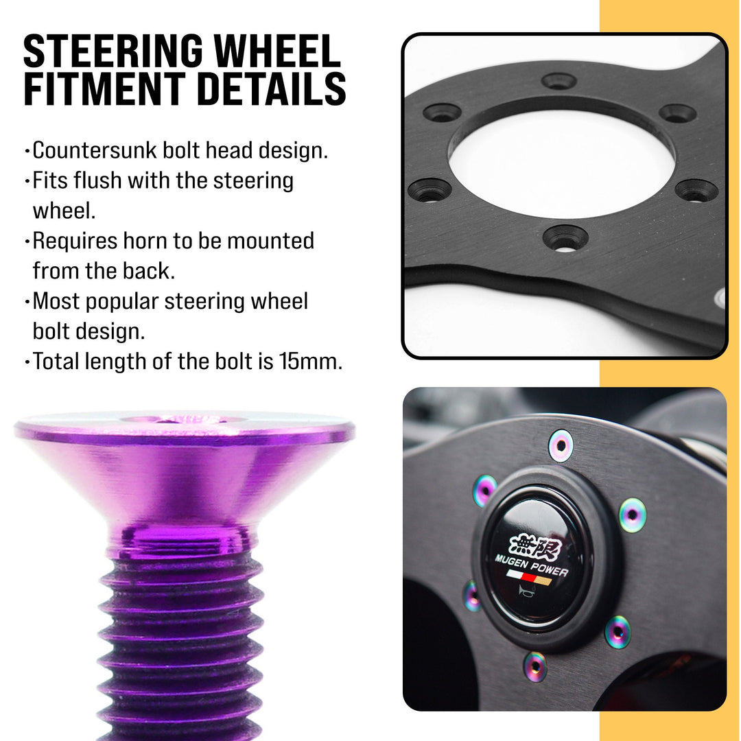 Titanium Hardware Steering Wheel Kit - Countersunk Design