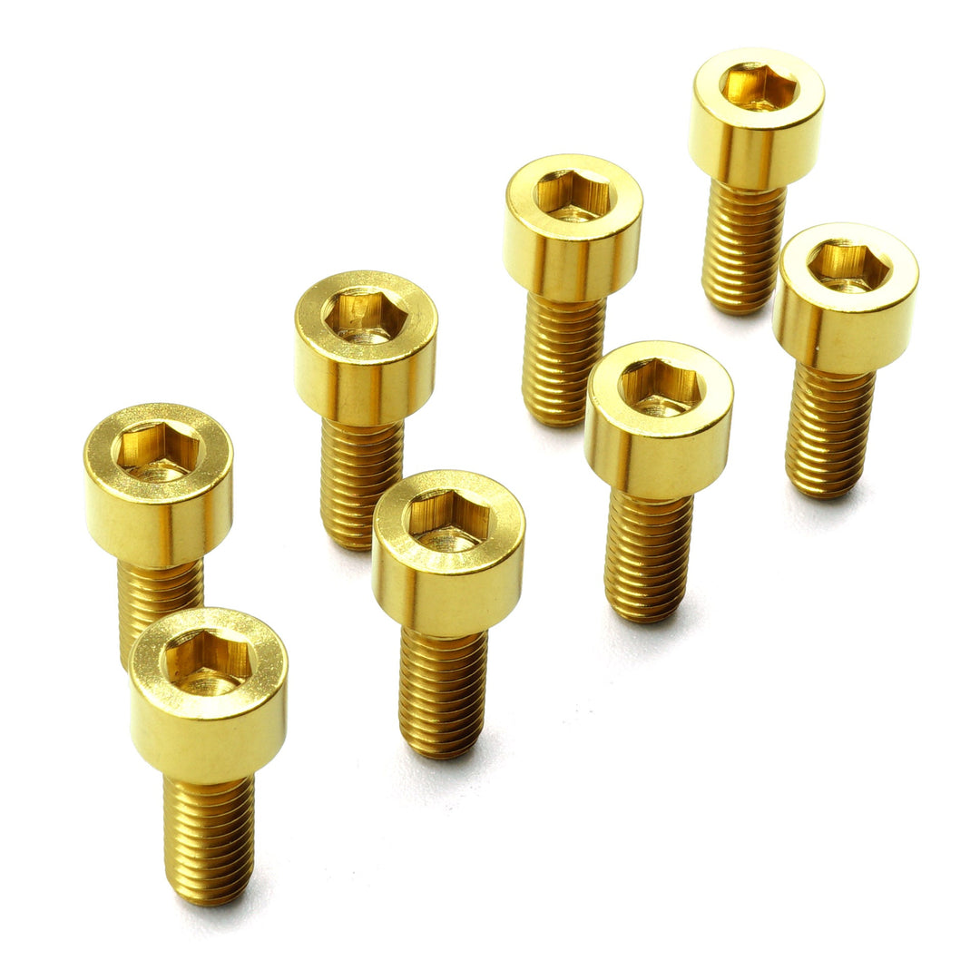 Titanium Camber Top Plate Bolt Kit — Universal Coilover & Air Suspension (Socket Cap, Set of 8)