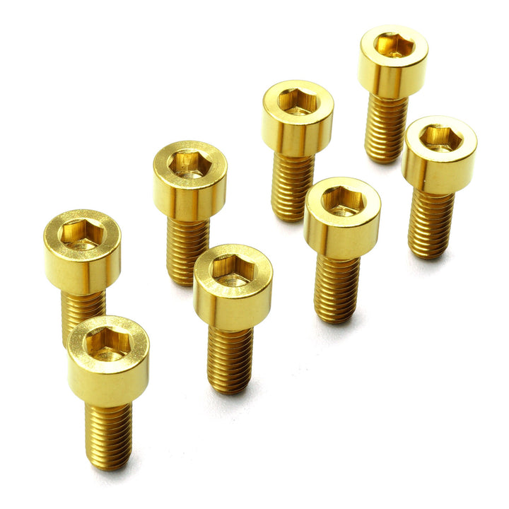 Titanium Camber Top Plate Bolt Kit — Universal Coilover & Air Suspension (Socket Cap, Set of 8)