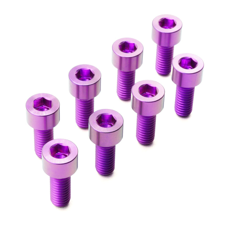 Titanium Camber Top Plate Bolt Kit — Universal Coilover & Air Suspension (Socket Cap, Set of 8)