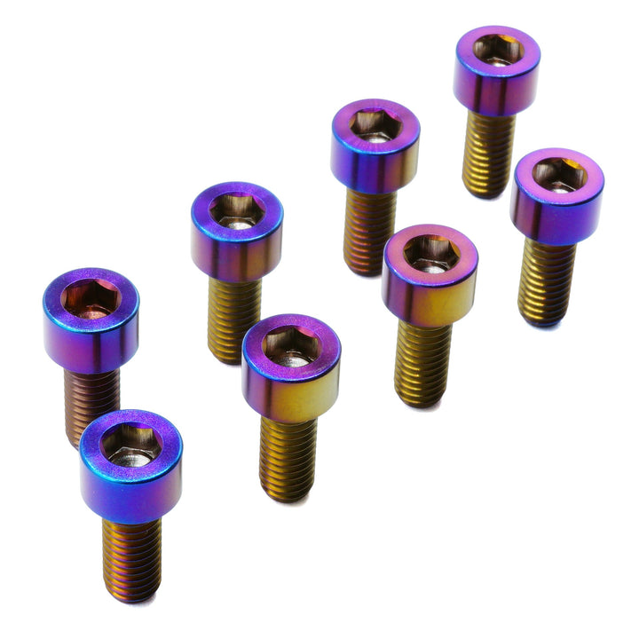 Titanium Camber Top Plate Bolt Kit — Universal Coilover & Air Suspension (Socket Cap, Set of 8)