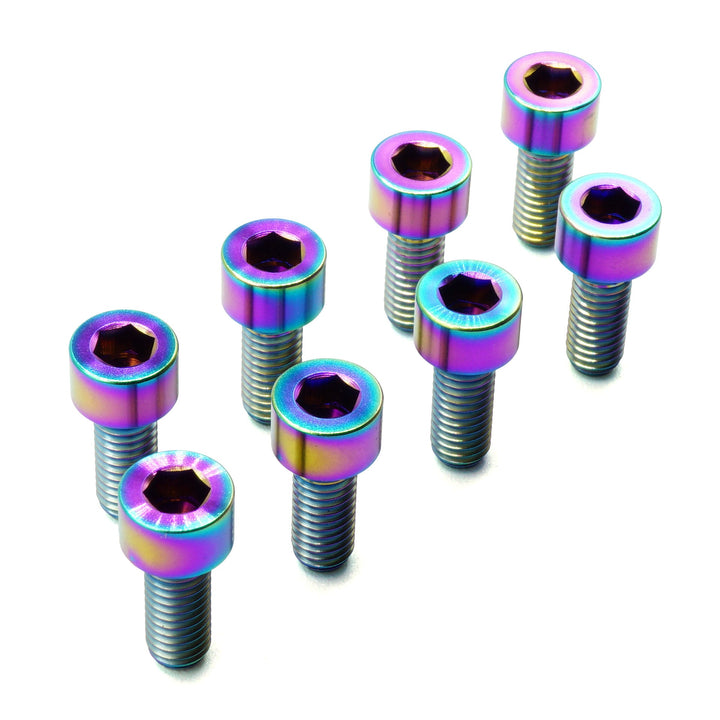 Titanium Camber Top Plate Bolt Kit — Universal Coilover & Air Suspension (Socket Cap, Set of 8)