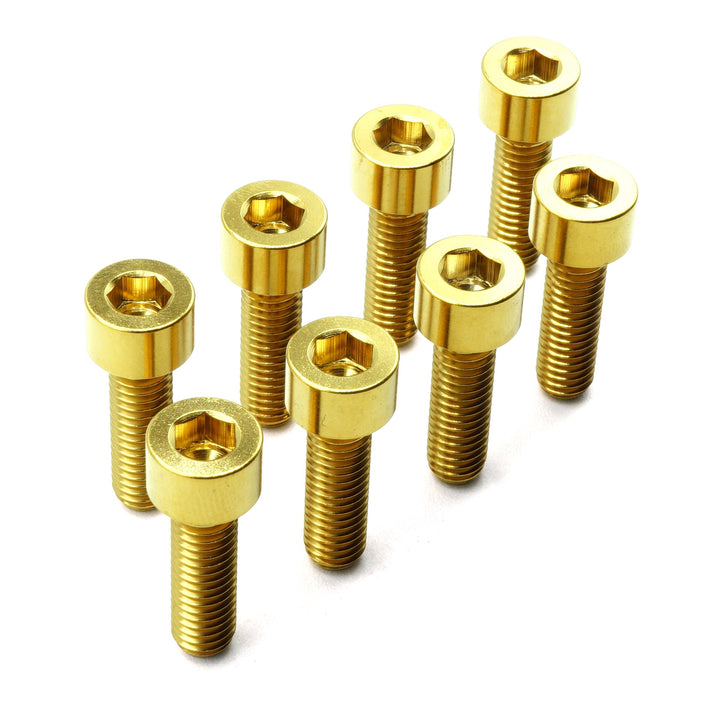 Titanium Camber Top Plate Bolt Kit — Universal Coilover & Air Suspension (Socket Cap, Set of 8)