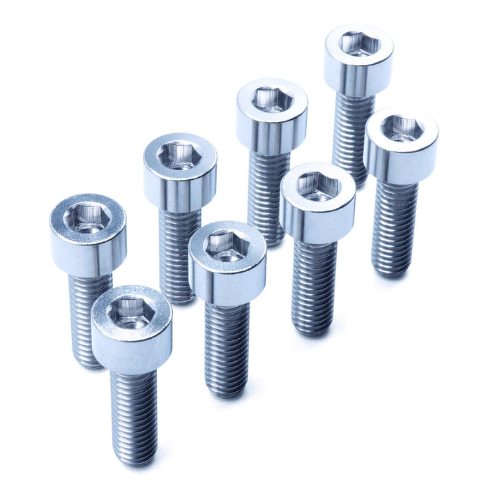 Titanium Camber Top Plate Bolt Kit — Universal Coilover & Air Suspension (Socket Cap, Set of 8)