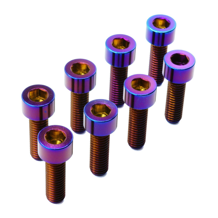 Titanium Camber Top Plate Bolt Kit — Universal Coilover & Air Suspension (Socket Cap, Set of 8)