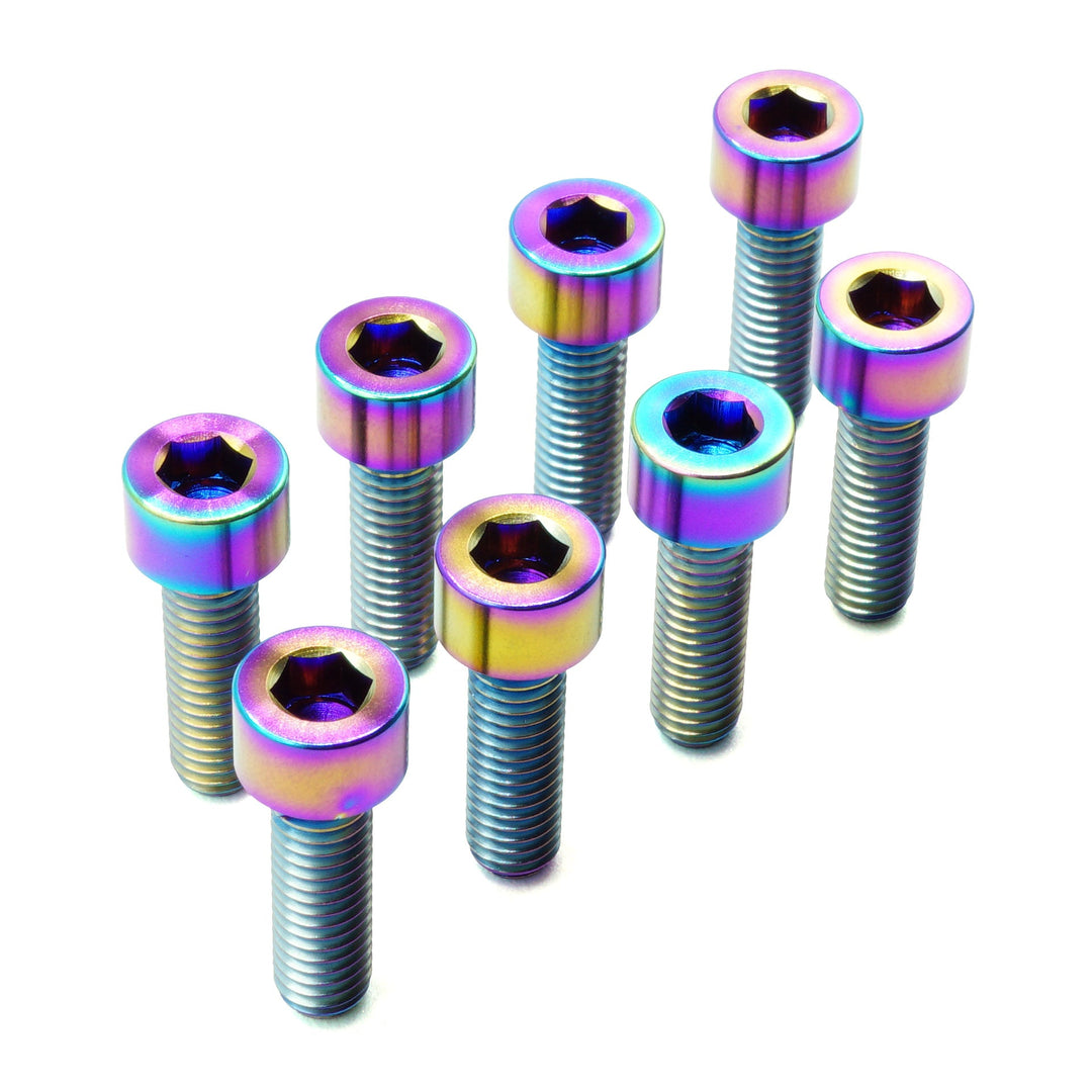 Titanium Camber Top Plate Bolt Kit — Universal Coilover & Air Suspension (Socket Cap, Set of 8)