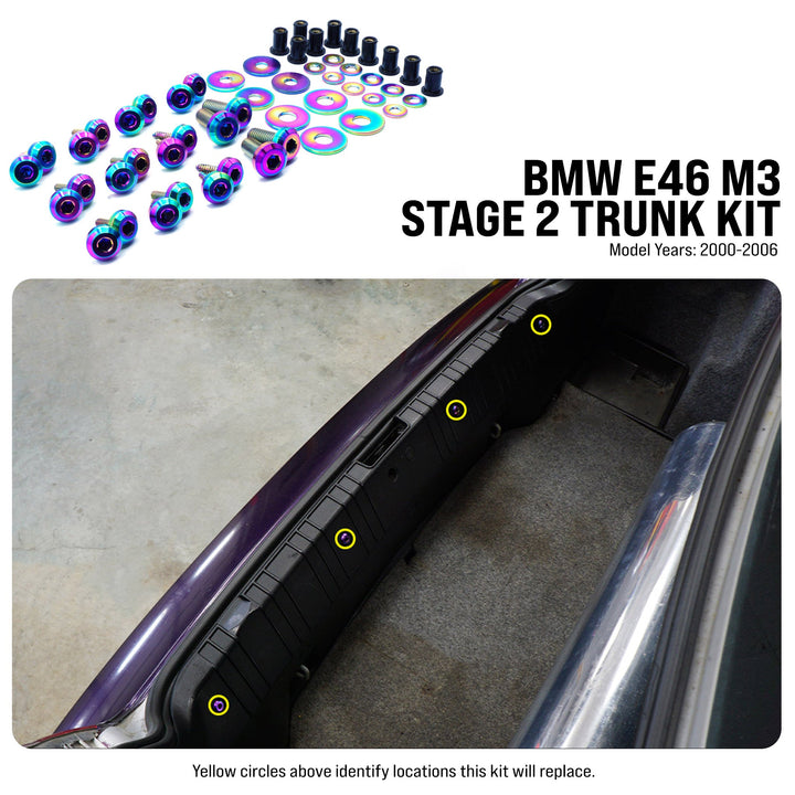 Stage 2 Titanium Hardware Trunk Kit - BMW E46 M3 (2000-2006)