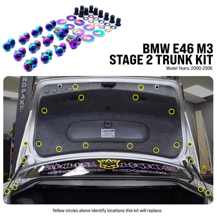 Stage 2 Titanium Hardware Trunk Kit - BMW E46 M3 (2000-2006)