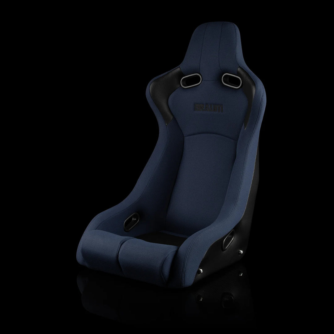 Braum Venom-R Series Fixed Back Bucket Seat - Blue Cloth / Carbon Fiber