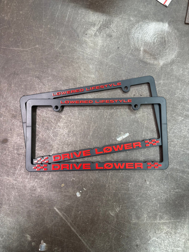 License Plate Frame - Drive Lower - Red