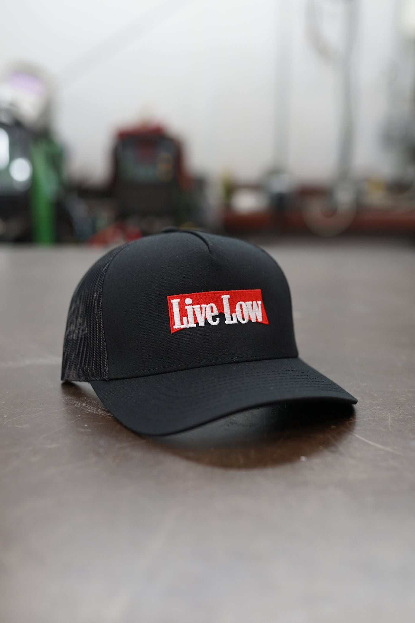 Live Low Warning Hat - Black / Red