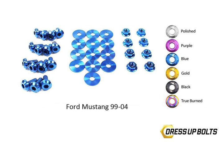 Ford Mustang (1999-2004) Titanium Dress Up Bolts Engine Bay Kit - DressUpBolts.com