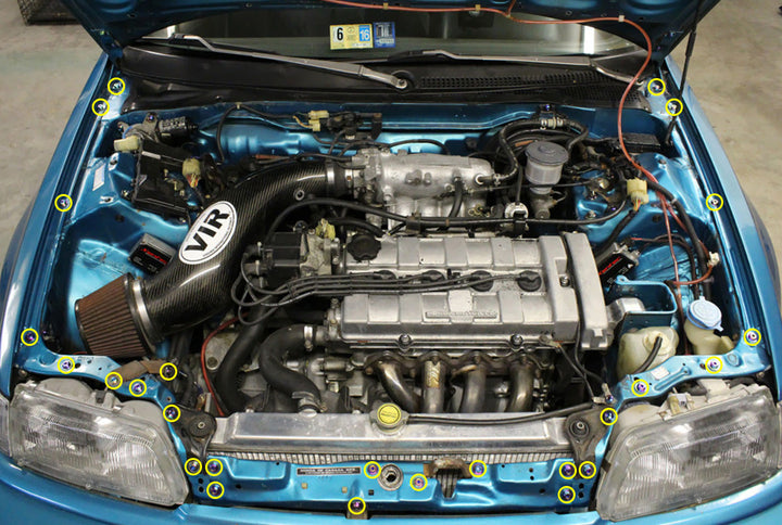Stage 1 Titanium Hardware Engine Bay Kit - Honda Civic EF (1988-1991)