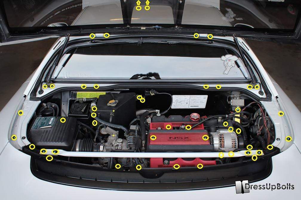 Honda NSX (1990-2005) Titanium Dress Up Bolts Engine Bay Kit - DressUpBolts.com