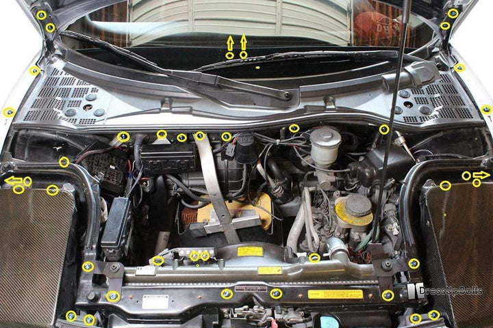 Honda NSX (1990-2005) Titanium Dress Up Bolts Front Bay Kit - DressUpBolts.com