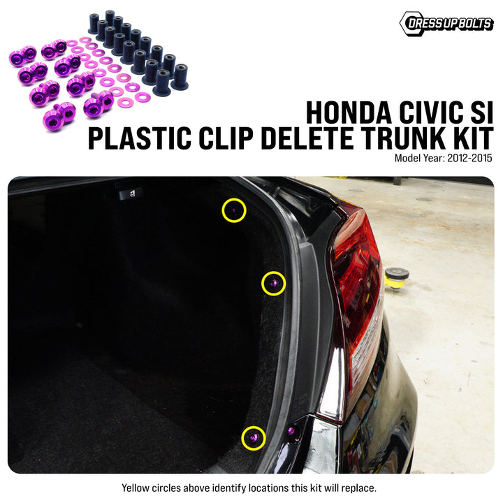 Titanium Hardware Plastic Clip Delete Trunk Kit - Honda Civic Si (2012-2015)