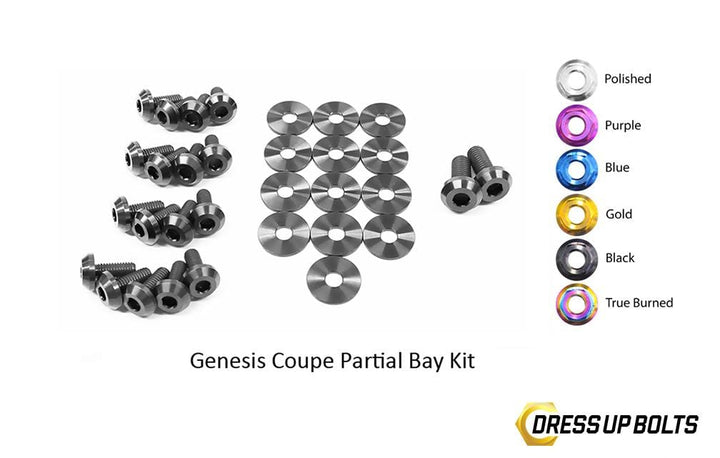 Hyundai Genesis Coupe (2009-2016) BK Titanium Dress Up Bolts Partial Engine Bay Kit - DressUpBolts.com