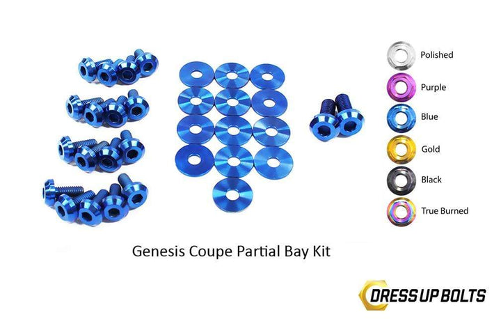 Hyundai Genesis Coupe (2009-2016) BK Titanium Dress Up Bolts Partial Engine Bay Kit - DressUpBolts.com