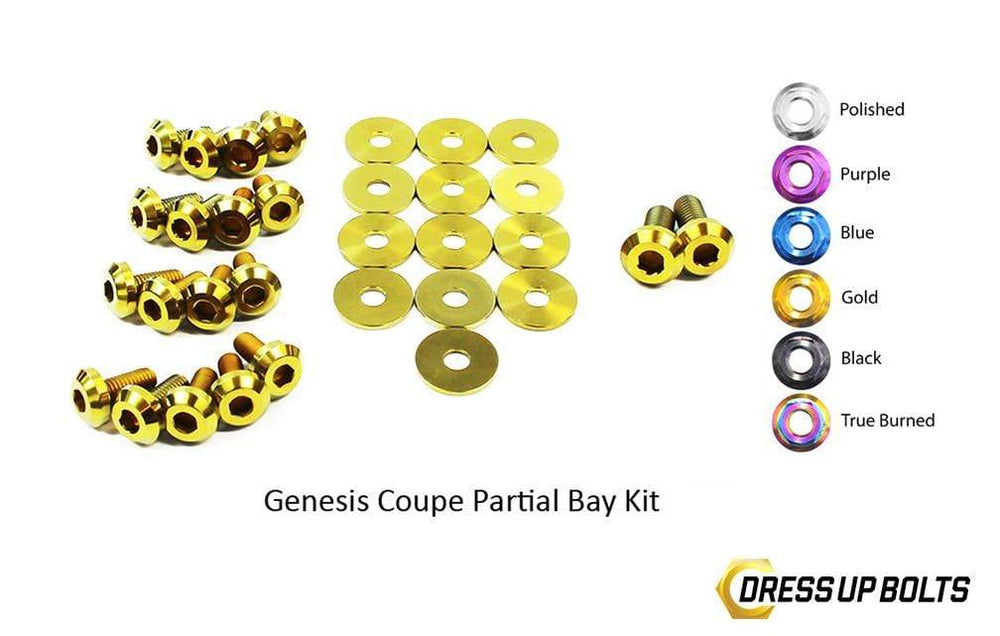 Hyundai Genesis Coupe (2009-2016) BK Titanium Dress Up Bolts Partial Engine Bay Kit - DressUpBolts.com
