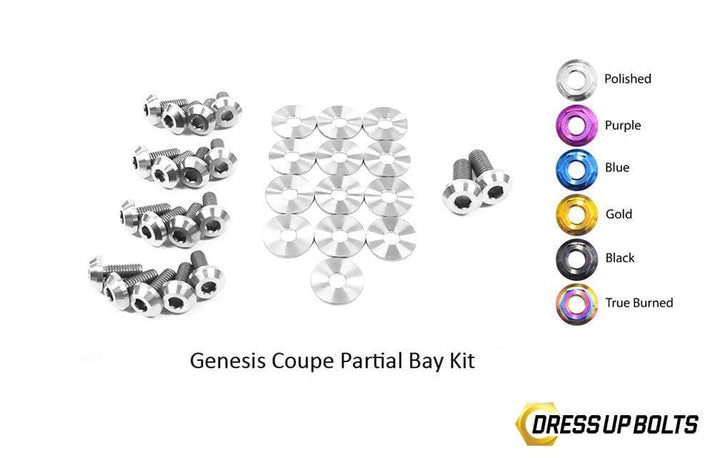 Hyundai Genesis Coupe (2009-2016) BK Titanium Dress Up Bolts Partial Engine Bay Kit - DressUpBolts.com